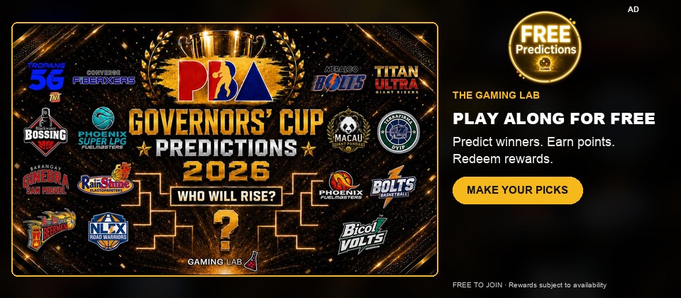 2026 PBA Governors Cup free predictions on The Gaming Lab